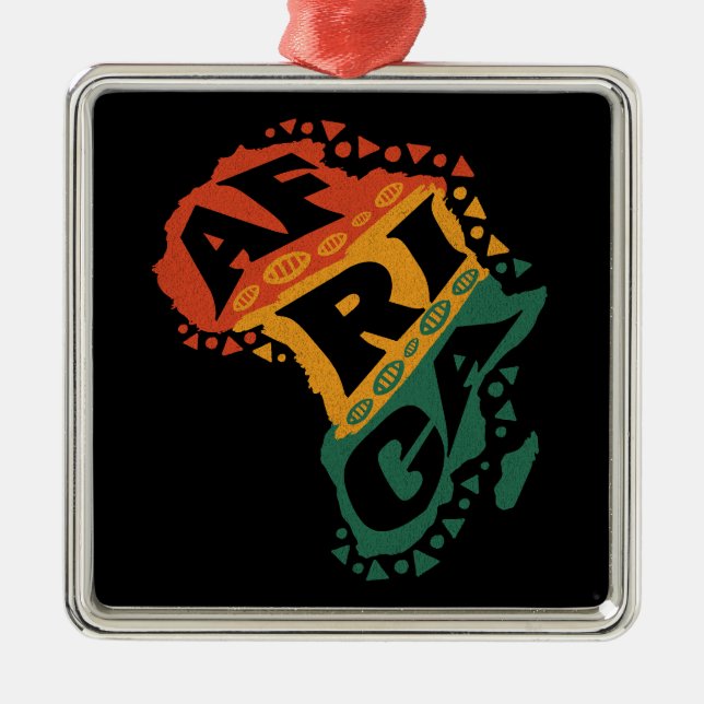 Africa map metal ornament (Front)