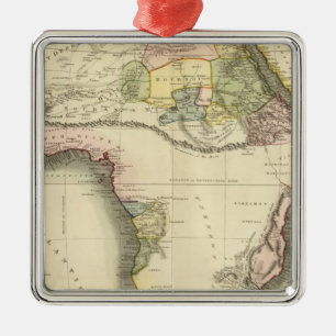 Africa map metal ornament