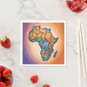 Africa Map Napkin
