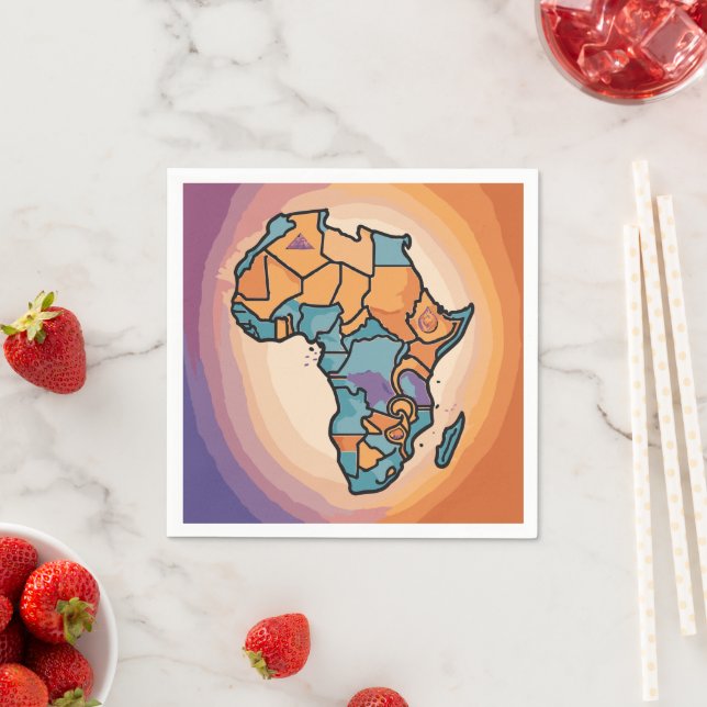 Africa Map Napkin (Insitu)