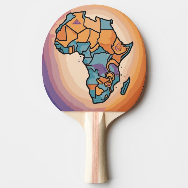 Africa Map Ping Pong Paddle (Front)