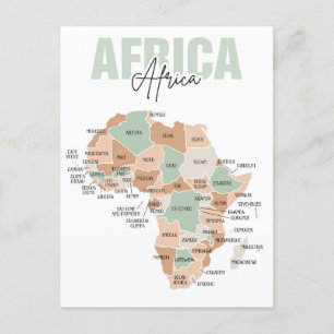 Africa map postcard
