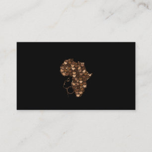 Africa Map Pride Heart For Women Girls Black Histo Business Card