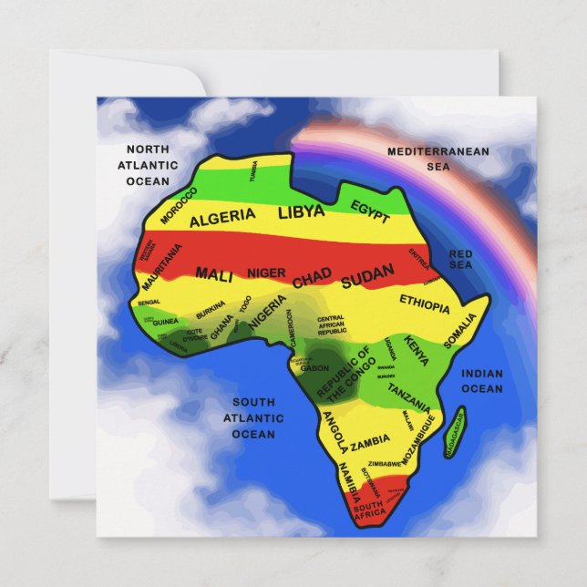 Africa Map rainbow card (Front)