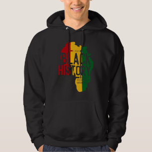 Africa Map Rastafari Style Quote BHM Hoodie