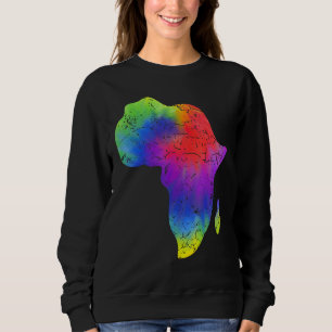 Africa Map Reggae Rasta Tie Dye Black African Amer Sweatshirt