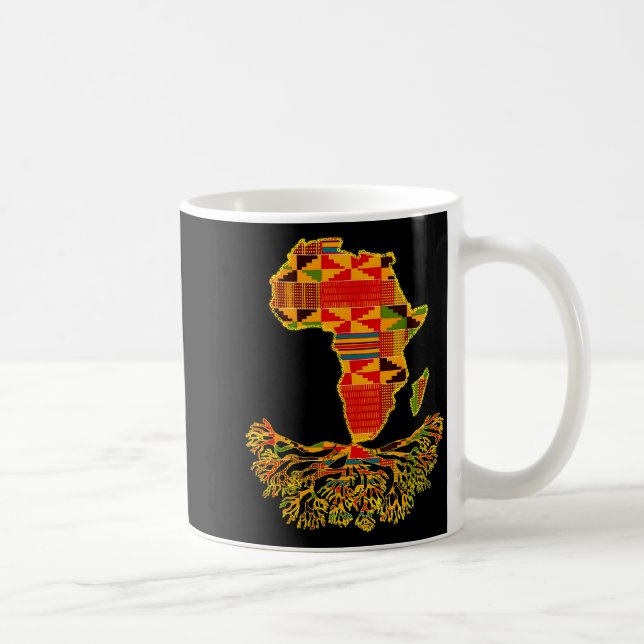 Africa Map Traditional Kente Cloth African Roots C Coffee Mug (Right)