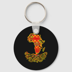 Africa Map Traditional Kente Cloth African Roots C Key Ring