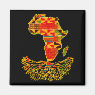 Africa Map Traditional Kente Cloth African Roots C Magnet