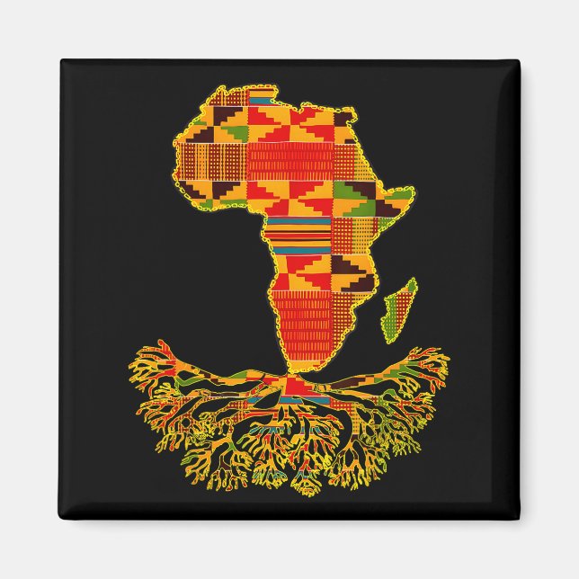 Africa Map Traditional Kente Cloth African Roots C Magnet (Front)