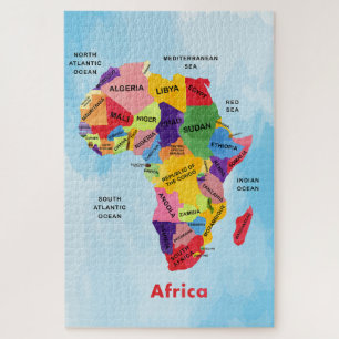 Africa Map watercolor jigsaw puzzle