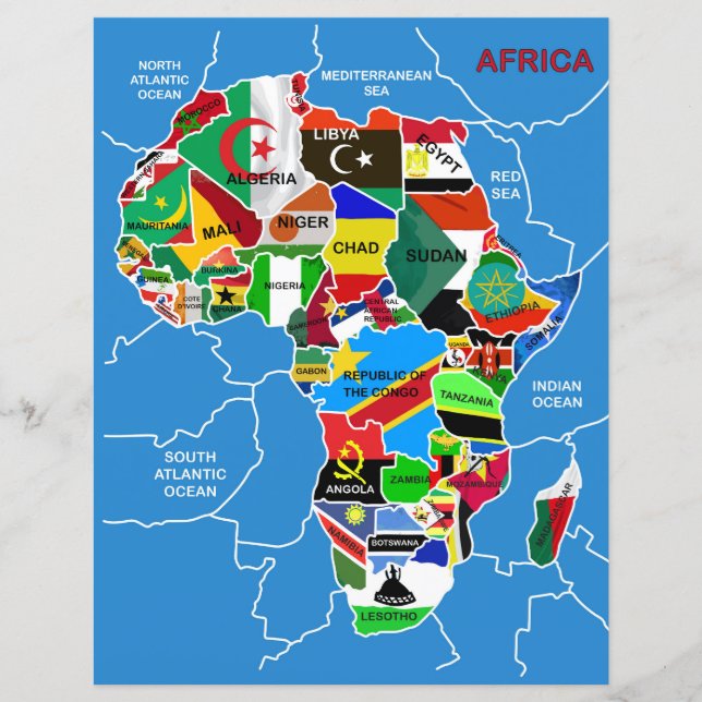 Africa Map with flags (Front)