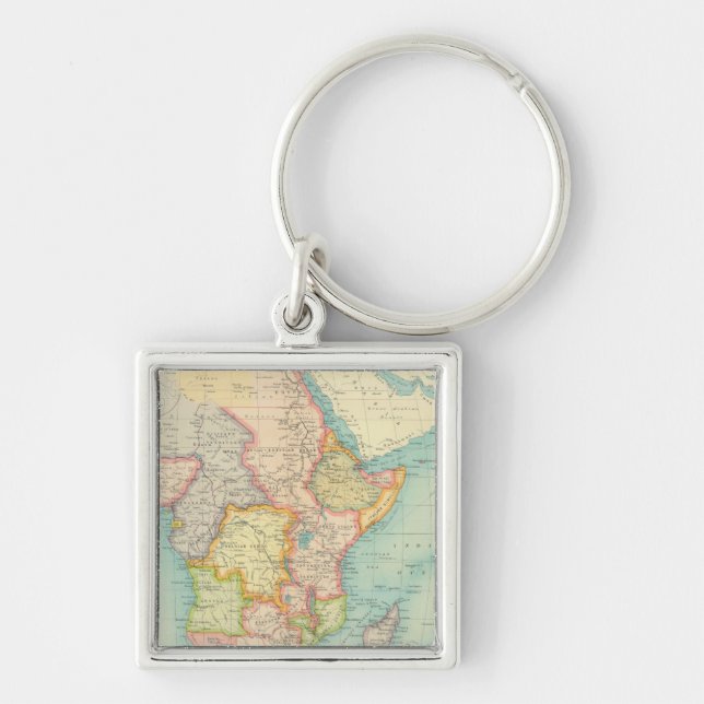 Africa Map with shipping routes Key Ring (Front)