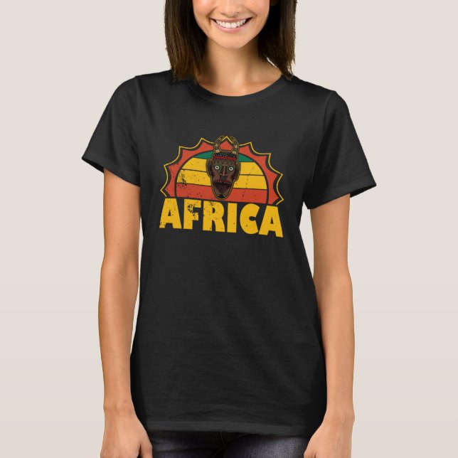 Africa Mask African Afro History Reggae Melanin  1 T-Shirt (Front)