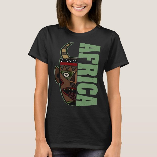 Africa Mask African Afro History Reggae Melanin  2 T-Shirt (Front)