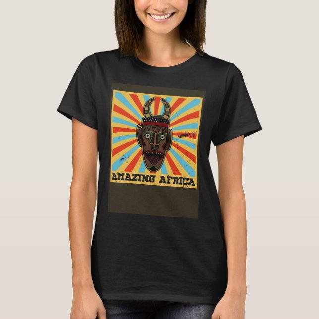 Africa Mask African Afro History Reggae Melanin  6 T-Shirt (Front)