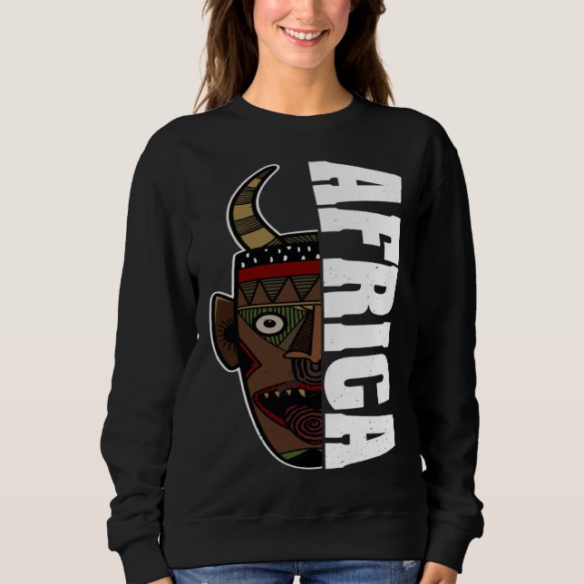 Africa Mask African Afro History Reggae Melanin Sweatshirt (Front)