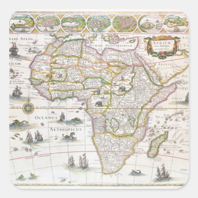 Africa Nova, c.1617 Square Sticker (Front)