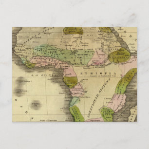 Africa Olney Map Postcard