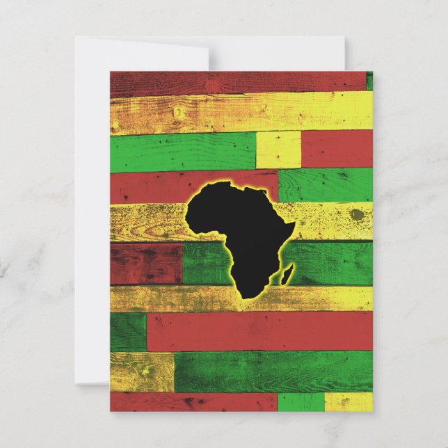 Africa on Wooden Boards Thank You Card (Front)