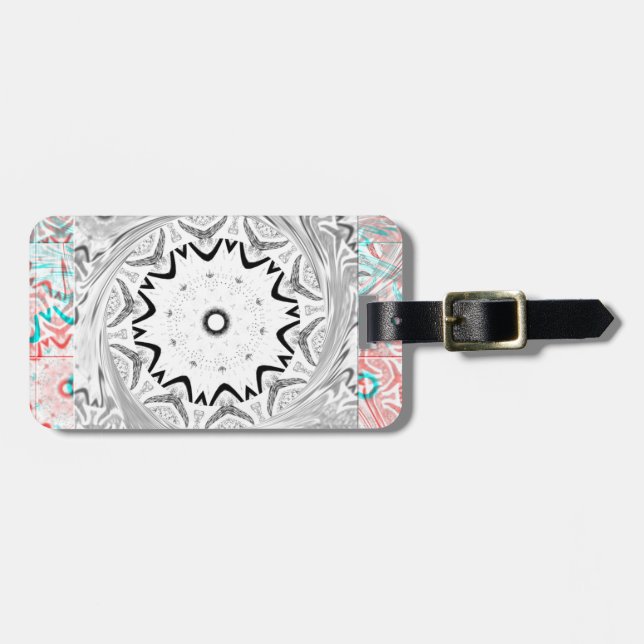 Africa Pink Cyan geometry Luggage Tag (Front Horizontal)