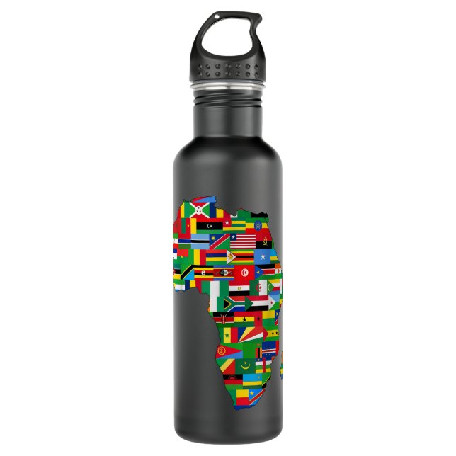 Africa Proud African Country Flags Continent Love 710 Ml Water Bottle (Front)