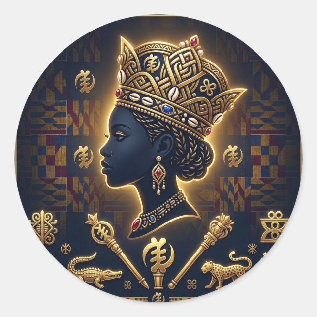Africa Queen  Classic Round Sticker (Front)