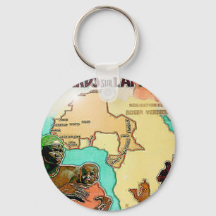 AFRICA RETRO MAP KEY RING