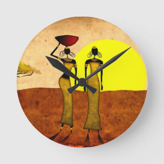 Africa retro vintage style gifts 24 round clock