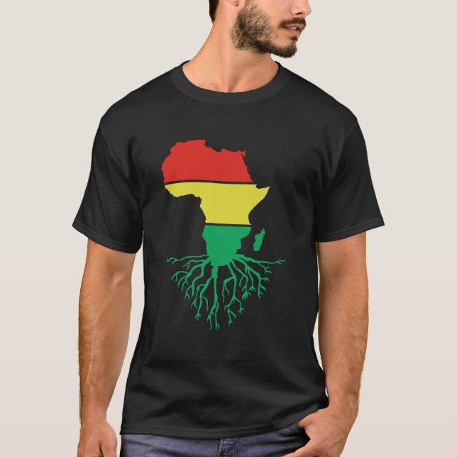Africa Roots Afrocentric Black History African T-Shirt (Front)