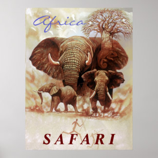 Africa Safari-Ele study Poster