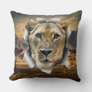 Africa-Safari Lioness Wildlife-Art Pillow