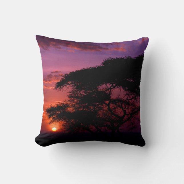 AFRICA: Serengeti Sunset decorative pillow (Front)