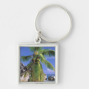 Africa, Seychelles, La Digue Island. Granite 2 Key Ring