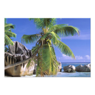 Africa, Seychelles, La Digue Island. Granite Photo Print