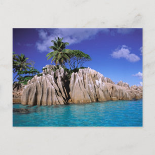 Africa, Seychelles, La Digue Island. Granite Postcard
