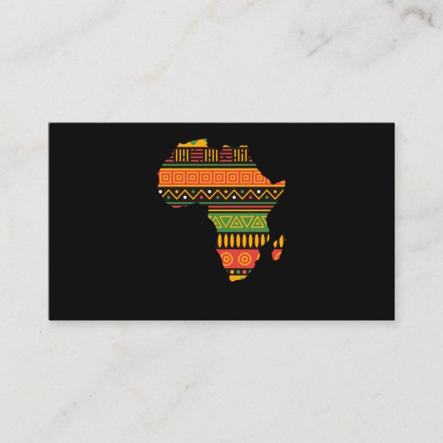 Africa Silhouette Black Afro Pride African Business Card (Front)