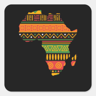 Africa Silhouette Black Afro Pride African Square Sticker