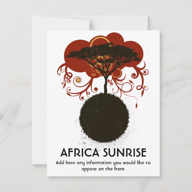 Africa sunrise customizable invitation (Front)