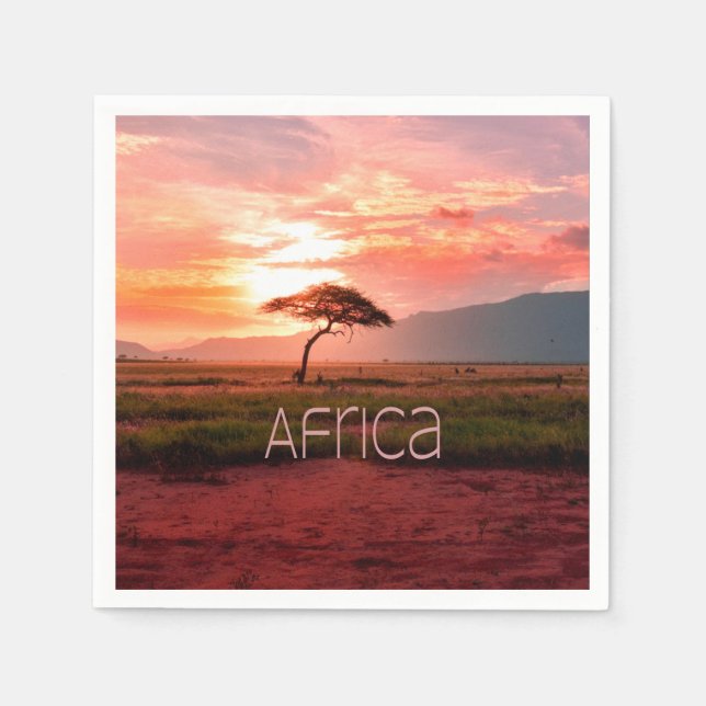 Africa Sunset African Napkin (Front)