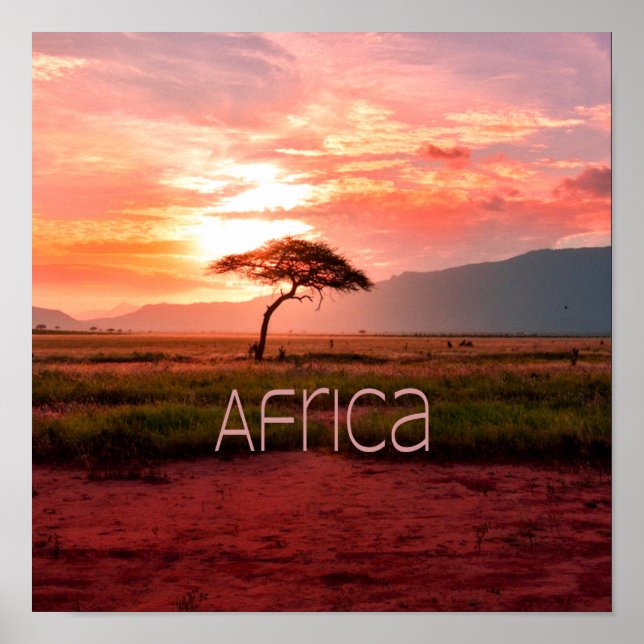 Africa Sunset African Poster (Front)
