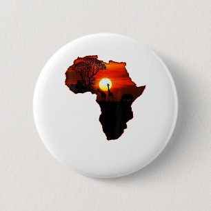 Africa T Shirt Map Of Africa Tee South African Sun 6 Cm Round Badge