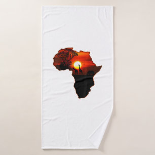 Africa T Shirt Map Of Africa Tee South African Sun Bath Towel