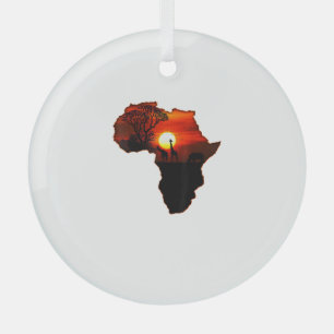 Africa T Shirt Map Of Africa Tee South African Sun Glass Tree Decoration