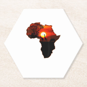 Africa T Shirt Map Of Africa Tee South African Sun Paper Coaster