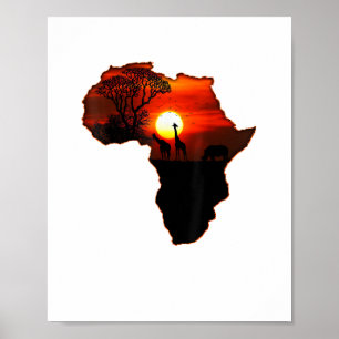 Africa T Shirt Map Of Africa Tee South African Sun Poster