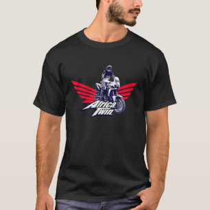 Africa Touring Twin motorcycle stripes logo T-Shirt
