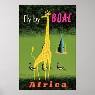 Africa Travel Poster African Art BOAC Print