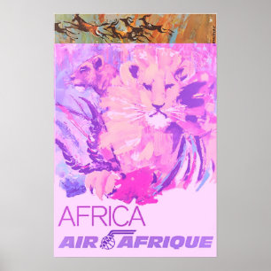 Africa Travel Poster Air Afrique Print African Art