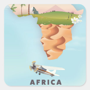 Africa Travel poster Square Sticker